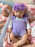 Lizzy 16in reborn baby Full Silicone Preemie Painted Hair open mouth approx 4lbs arrives approx 6/15