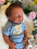 Hendrix  rare W/ short NEWBORN HAIR straight Full Silicone 19-20in Boy Tan Skin Tone open mouth TAT 10 days