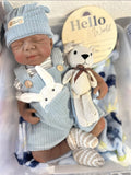 Daniel 19-20in reborn baby dark skin Tone Full Silicone newborn  Boy approx 7.3 lbs open mouth
