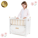 Little Flora Wooden doll Bed