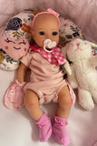 Tabitha 16in Reborn Baby Full Silicone painted hair preemie open mouth approx 4lbs