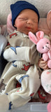 Hendrix 19-20in reborn baby tan skin Tone Full Silicone newborn  Boy approx 7.5 lbs open mouth