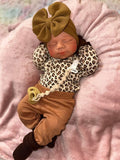 Victoria 19-20in reborn baby Full Silicone Girl Tan Skin Tone approx 7.2lbs wears newborn open mouth