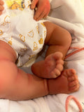 Hendrix 19-20in reborn baby tan skin Tone Full Silicone newborn  Boy approx 7.5 lbs open mouth