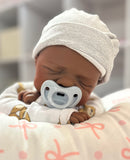Daniel 19-20in reborn baby dark skin Tone Full Silicone newborn  Boy approx 7.3 lbs open mouth