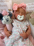 Adeline 19-20 Full Silicone Reborn Baby Girl tan Skin Tone 7.3lbs newborn open mouth *Premium hard to find mold
