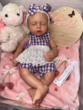 Lizzy 16in reborn baby Full Silicone Preemie Painted Hair open mouth approx 4lbs arrives approx 6/15