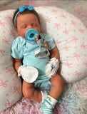 Adeline rare with short Newborn Hair 19/20in Full Silicone Baby Girl open mouth TAT 10 days