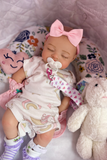 Belle 16in reborn baby Full Silicone Girl Painted Hair preemie approx 4lbs. Open mouth arrives approx 6/15