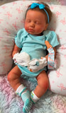 Adeline rare with short Newborn Hair 19/20in Full Silicone Baby Girl open mouth TAT 10 days