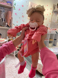 Belle 16in reborn baby Full Silicone Girl Painted Hair preemie approx 4lbs. Open mouth arrives approx 6/15