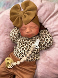 Victoria 19-20in reborn baby Full Silicone Girl Tan Skin Tone approx 7.2lbs wears newborn open mouth