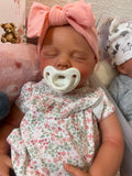 Adeline 19-20 Full Silicone Reborn Baby Girl tan Skin Tone 7.3lbs newborn open mouth *Premium hard to find mold