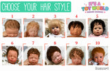 CUSTOM HAND ROOTED HAIR/EYE COLOR ADD ON, FOR PREORDERS ONLY/ eye color is for open eye babies/ 16in, 18in, 19-20in only