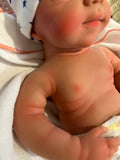 Hendrix 19-20in reborn baby tan skin Tone Full Silicone newborn  Boy approx 7.5 lbs open mouth