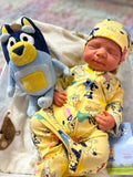 Hendrix 19-20in reborn baby tan skin Tone Full Silicone newborn  Boy approx 7.5 lbs open mouth
