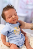 Hendrix  rare W/ short NEWBORN HAIR straight Full Silicone 19-20in Boy Tan Skin Tone open mouth TAT 10 days