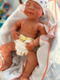 Hendrix 19-20in reborn baby tan skin Tone Full Silicone newborn  Boy approx 7.5 lbs open mouth
