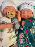 Hendrix 19-20in reborn baby tan skin Tone Full Silicone newborn  Boy approx 7.5 lbs open mouth