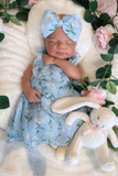Victoria 19-20in reborn baby Full Silicone Girl Tan Skin Tone approx 7.2lbs wears newborn open mouth