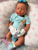 Adeline rare with short Newborn Hair 19/20in Full Silicone Baby Girl open mouth TAT 10 days