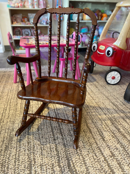 Childs Wooden Spindle Rocking Chair