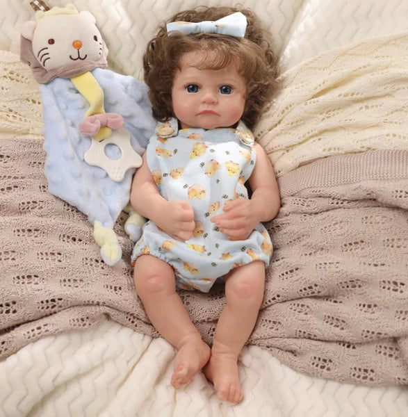 2pc Chick Romper w/bow for 16” dolls.  VAL