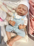 Daniel 19-20in reborn baby dark skin Tone Full Silicone newborn  Boy approx 7.3 lbs open mouth
