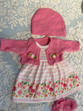 Floral Dress W/Sweater 5pc Set for 16” dolls.   VAL