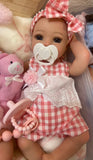 Pink Checkered 2pc Romper for 16” dolls VAL