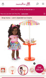 American Girl Jenis Ice Cream Table w/Accessories