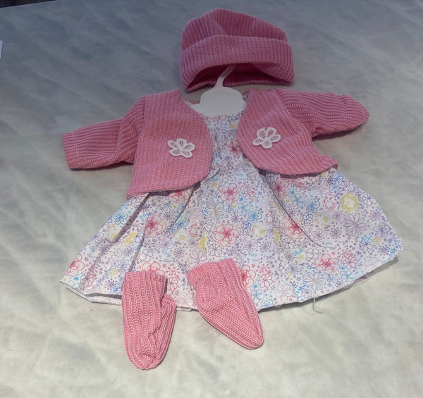 5pc Dress w/Sweater Outfit for 16” dolls