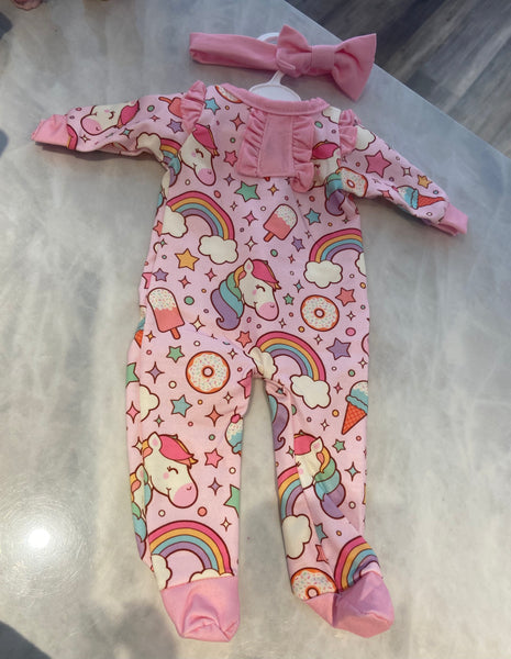 Unicorn Sleeper w/Headband for 16” dolls.   VAL
