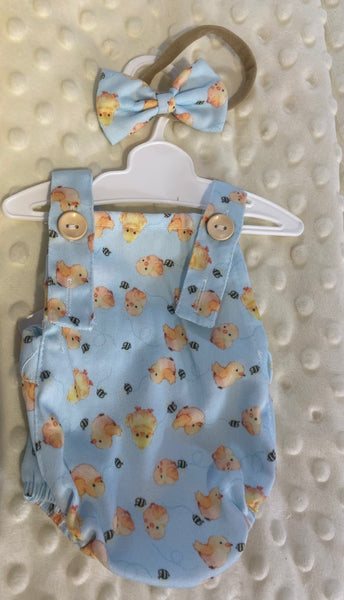 Chicks 2pc Romper.  For 16” dolls VAL