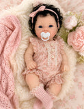 Dolly 18” W/ NEWBORN CURLY HAIR ,CUSTOM MADE Full Body PREMIUM Silicone- No mold seam lines! fair Skin open mouth TAT approx 10-15 days