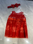 Red Holiday Doll Dress w/Headband
