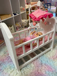 American Girl Brand Bitty Baby Crib w/ Retired 2006 Baby Alive Doll