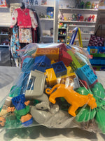 2.5 Gal Bag of Duplo Legos with several Zoo Figural Pcs