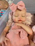 Belle 16in reborn baby Full Silicone Girl Painted Hair preemie approx 4lbs. Open mouth arrives approx 6/15