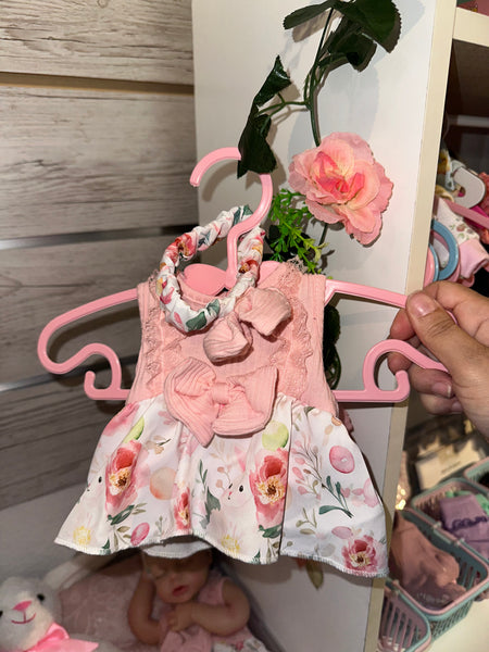 floral blush dress  w/headband  Jess