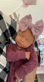 Adeline 19-20 Full Silicone Reborn Baby Girl tan Skin Tone 7.3lbs newborn open mouth *Premium hard to find mold