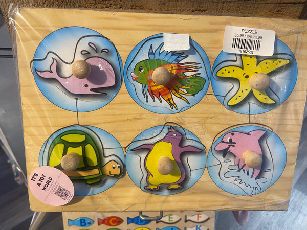 Large Knob Sea Animals Puzzle