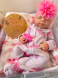 Paisleigh 19-20in Full Silicone baby Reborn newborn Fair Skin Tone approx 7.3lbs open mouth.