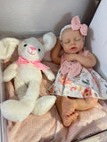 Lizzy 16in reborn baby Full Silicone Preemie Painted Hair open mouth approx 4lbs arrives approx 6/15