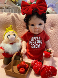 “Snow White” 18in Full PREMIUM Silicone No seam lines on limbs Custom Hand-rooted Hair Baby Girl open mouth approx 7lbs EYELASHES ADDED