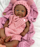 Neilani 17” Full Silicone Baby Girl dark skin, no hair, open mouth approx 6lbs TAT 10-15 days