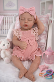 Lizzy 16in reborn baby Full Silicone Preemie Painted Hair open mouth approx 4lbs arrives approx 6/15