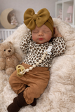 Victoria 19-20in reborn baby Full Silicone Girl Tan Skin Tone approx 7.2lbs wears newborn open mouth