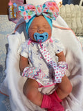 Victoria 19-20in reborn baby Full Silicone Girl Tan Skin Tone approx 7.2lbs wears newborn open mouth