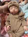 Brown romper set w/bow